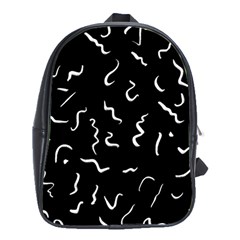 Scribbles Lines Drawing Picture School Bag (xl) by Pakrebo