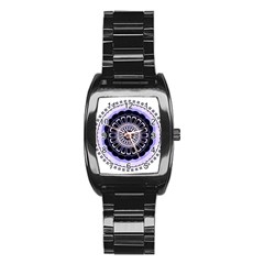 Design Circular Pattern Mandala Stainless Steel Barrel Watch by Pakrebo