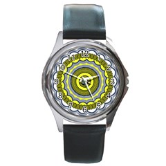 Mandala Pattern Round Ethnic Round Metal Watch by Pakrebo