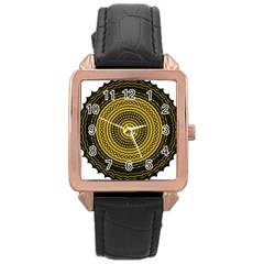 Design Circular Shape Round Rose Gold Leather Watch  by Pakrebo