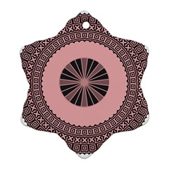 Design Circular Aztec Symbol Snowflake Ornament (two Sides) by Pakrebo