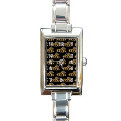 Dragon Motif Print Pattern Rectangle Italian Charm Watch by dflcprintsclothing