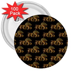 Dragon Motif Print Pattern 3  Buttons (100 Pack)  by dflcprintsclothing