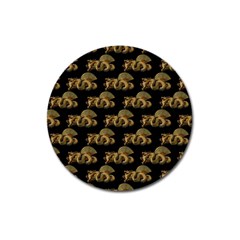 Dragon Motif Print Pattern Magnet 3  (round) by dflcprintsclothing