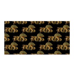 Dragon Motif Print Pattern Satin Wrap