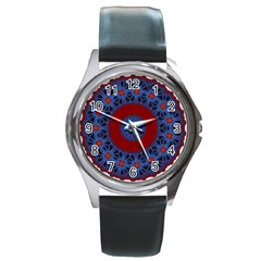 Mandala Pattern Round Ethnic Round Metal Watch