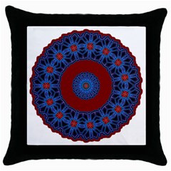 Mandala Pattern Round Ethnic Throw Pillow Case (Black)