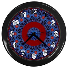 Mandala Pattern Round Ethnic Wall Clock (Black)