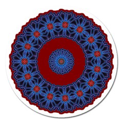 Mandala Pattern Round Ethnic Magnet 5  (Round)