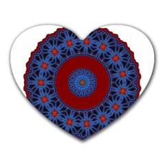 Mandala Pattern Round Ethnic Heart Mousepads