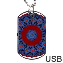 Mandala Pattern Round Ethnic Dog Tag USB Flash (One Side)