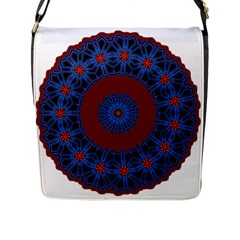 Mandala Pattern Round Ethnic Flap Closure Messenger Bag (L)