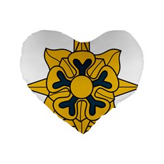 U S  Army Military Intelligence Corps Branch Insignia Standard 16  Premium Flano Heart Shape Cushions by abbeyz71