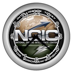 Seal Of National Ground Intelligence Center Wall Clock (silver) by abbeyz71