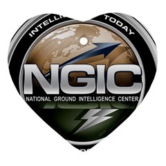 Seal Of National Ground Intelligence Center Heart Ornament (two Sides) by abbeyz71