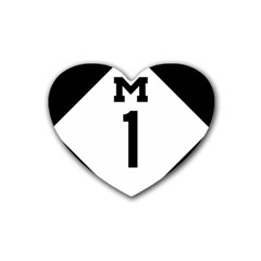 Michigan Highway M-1 Rubber Coaster (heart)  by abbeyz71