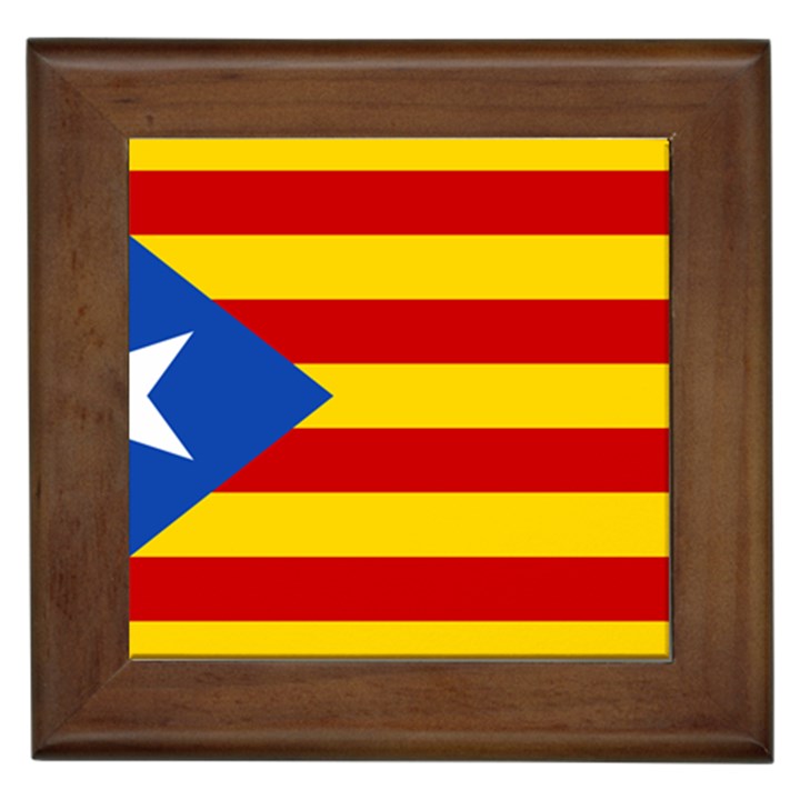Blue Estelada Catalan Independence Flag Framed Tiles