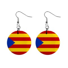 Blue Estelada Catalan Independence Flag Mini Button Earrings by abbeyz71