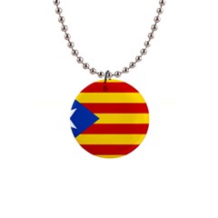 Blue Estelada Catalan Independence Flag 1  Button Necklace by abbeyz71