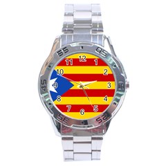 Blue Estelada Catalan Independence Flag Stainless Steel Analogue Watch by abbeyz71