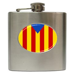 Blue Estelada Catalan Independence Flag Hip Flask (6 Oz) by abbeyz71