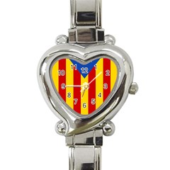 Blue Estelada Catalan Independence Flag Heart Italian Charm Watch by abbeyz71