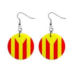 Red Estelada Catalan Independence Flag Mini Button Earrings by abbeyz71