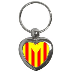 Red Estelada Catalan Independence Flag Key Chains (heart)  by abbeyz71