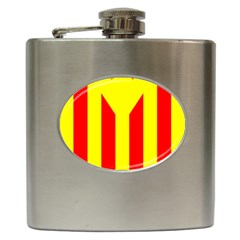 Red Estelada Catalan Independence Flag Hip Flask (6 Oz) by abbeyz71