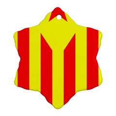 Red Estelada Catalan Independence Flag Snowflake Ornament (two Sides) by abbeyz71