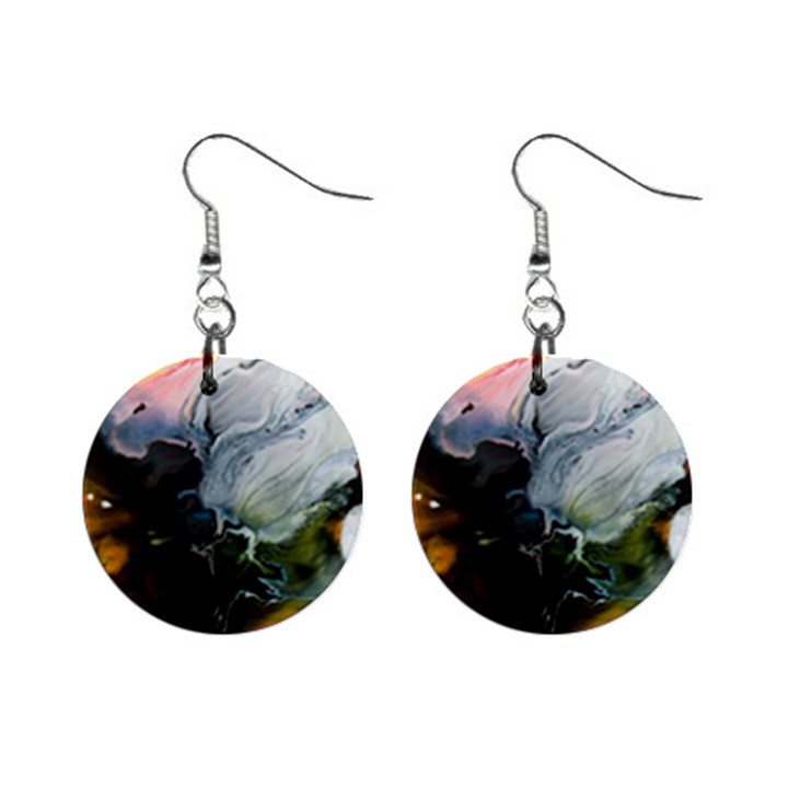 Art Abstract Painting Mini Button Earrings