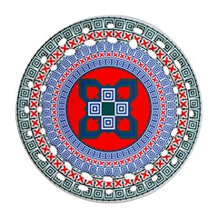 Design Circular Aztec Symbol Round Filigree Ornament (two Sides) by Pakrebo
