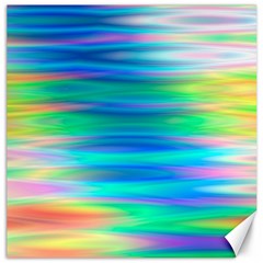 Wave Rainbow Bright Texture Canvas 16  X 16 