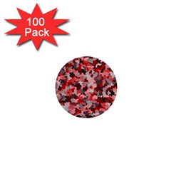 Black Red  1  Mini Buttons (100 Pack)  by artifiart