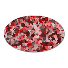 Black Red  Oval Magnet by artifiart