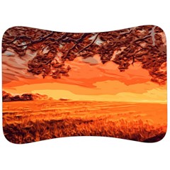 Field Sunset Orange Sky Land Velour Seat Head Rest Cushion by Pakrebo