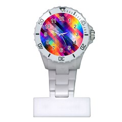 Abstract Background Colorful Pattern Plastic Nurses Watch by Pakrebo