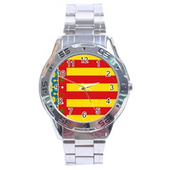 Flag Of Valencia  Stainless Steel Analogue Watch by abbeyz71