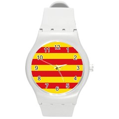 Flag Of Valencia  Round Plastic Sport Watch (m) by abbeyz71