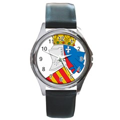 Flag Map Of Valencia Round Metal Watch by abbeyz71