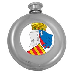 Flag Map Of Valencia Round Hip Flask (5 Oz) by abbeyz71