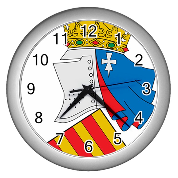 Community of Valencia Coat of Arms Wall Clock (Silver)