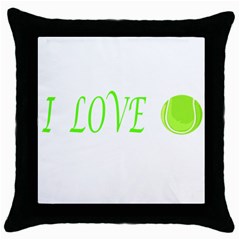 I Lovetennis Throw Pillow Case (black) by Greencreations