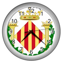 City Of Valencia Coat Of Arms Wall Clock (silver) by abbeyz71