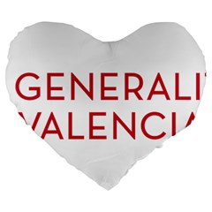 Logo Of Community Of Valencia Large 19  Premium Flano Heart Shape Cushions by abbeyz71