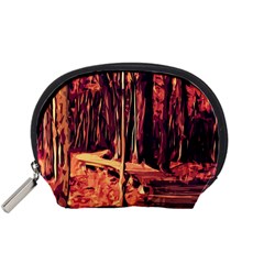 Forest Autumn Trees Trail Road Accessory Pouch (small) by Pakrebo