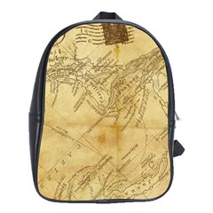 Vintage Map Background Paper School Bag (xl) by Pakrebo