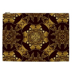 Gold Black Book Cover Ornate Cosmetic Bag (xxl) by Pakrebo