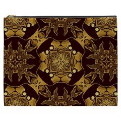 Gold Black Book Cover Ornate Cosmetic Bag (xxxl) by Pakrebo