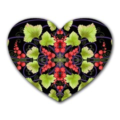 Pattern Berry Red Currant Plant Heart Mousepads by Pakrebo